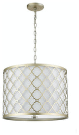 3 Light 18" Drum Pendant in Champagne Gold