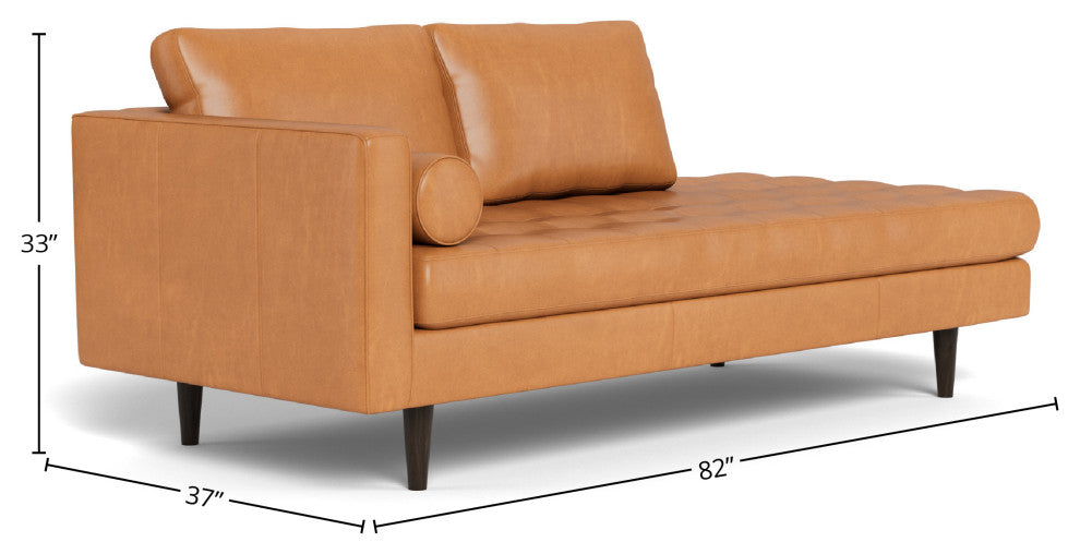Ladybird Leather Stand Alone Chaise, Left Hand Facing