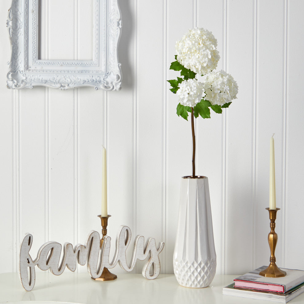33" Snowball Hydrangea Artificial Flower, Set of 2