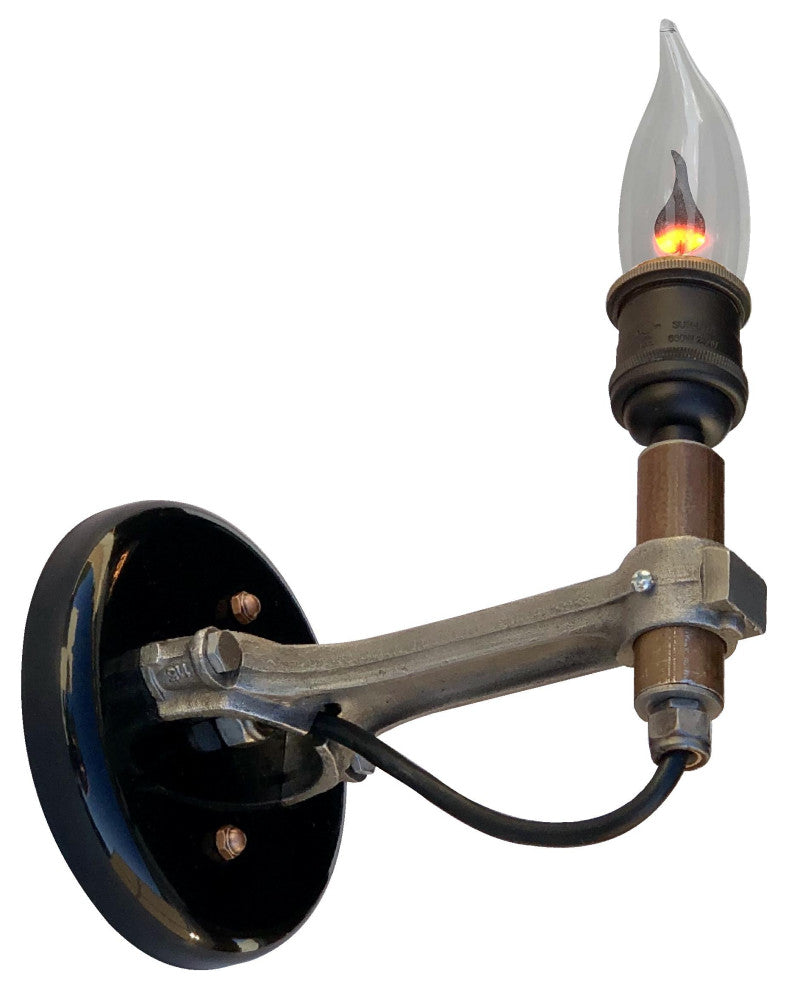 Piston Sconce Light, Candelabra Flame Bulb