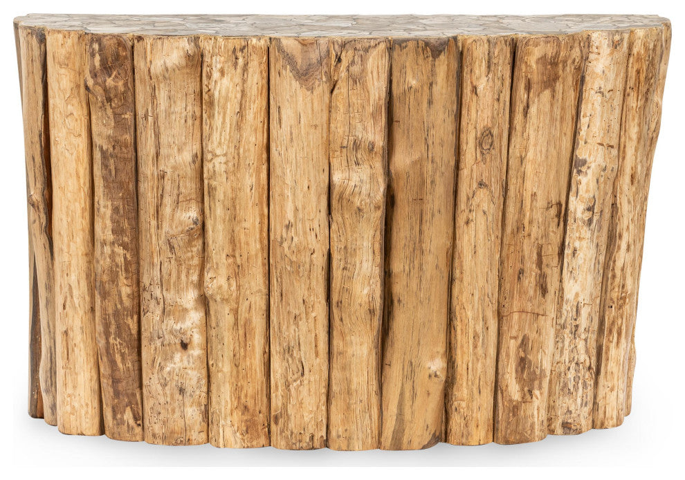 Norwest Petrified Teak Wood Console Table