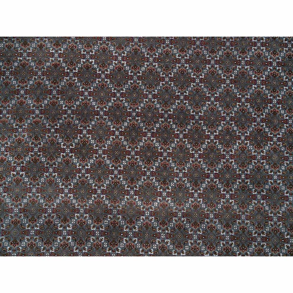 Black Coral Gray 175 KPSI Herrita Design Pure Wool Hand Knotted Rug 8'1"x10'