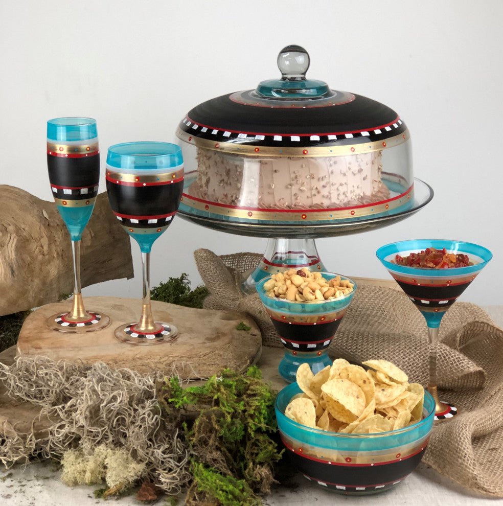 Mosaic Chalk Wine Glasses, Set of 2