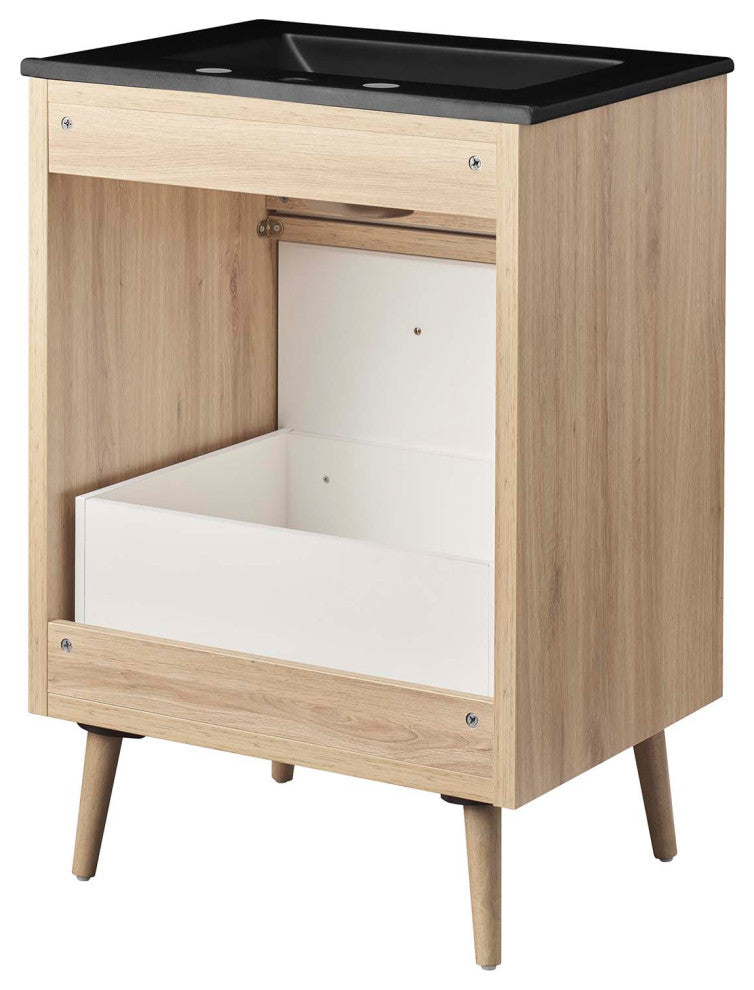 Maverick 24" Bathroom Vanity, Black Oak
