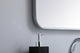 Ellis Soft Corner Metal Rectangular Mirror, Silver, 18"x36"