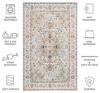 Safavieh Arizona Machine-Washable Collection ARZ126 Rug, Light Green/Beige, 9'x12'