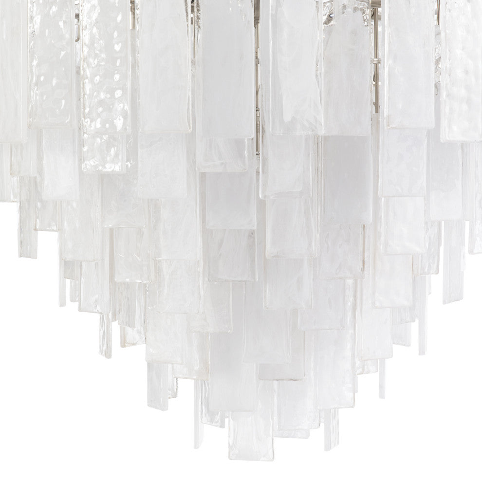 Glacier Chandelier Large, Polished Nickel