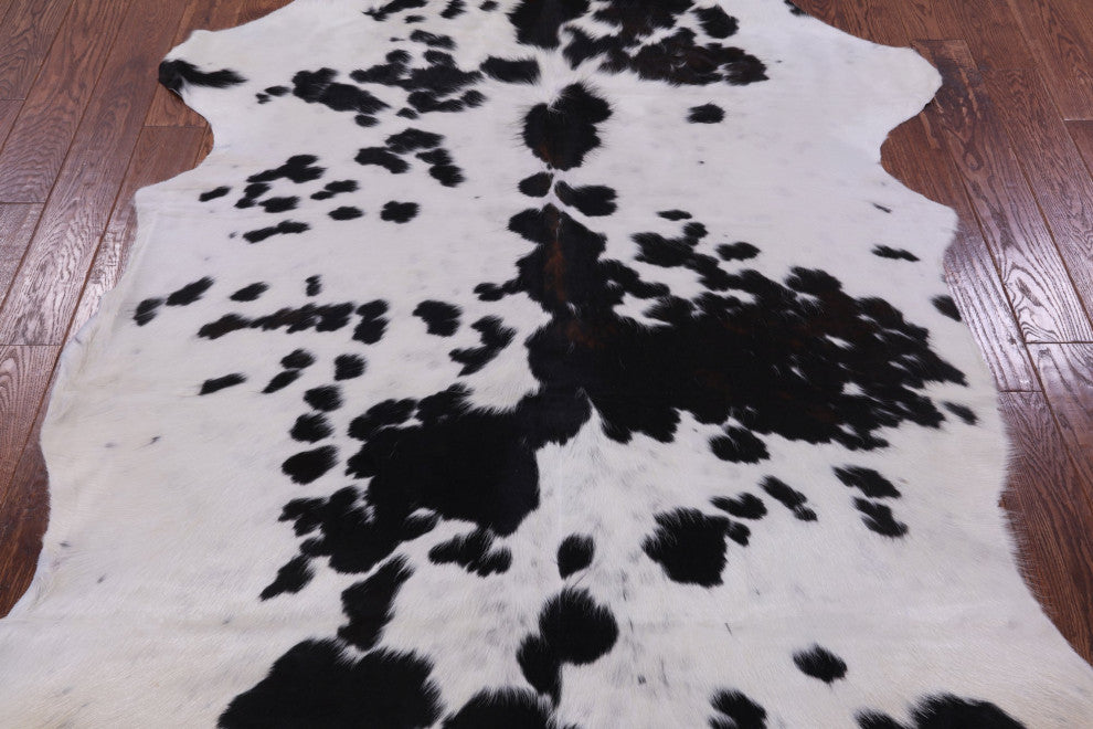 Black and White Natural Cowhide Rug 7' 2" X 5' 10" C1555