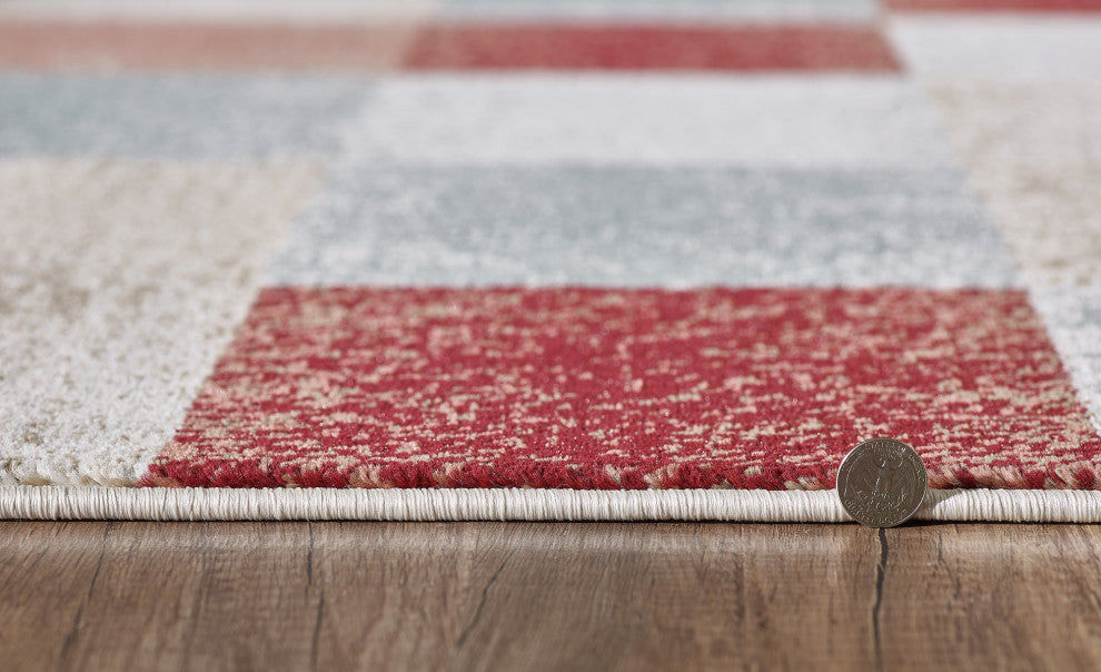Avalon Checkered Area Rug, Brown, 3'3 X 5'3
