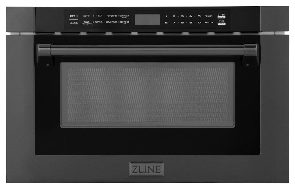 24" Built-in Microwave Drawer, Black Stainless Steel