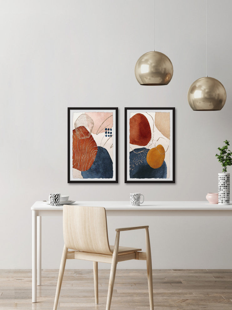 Burning Stones Diptych, 2-Piece Set, 20x30 Panels