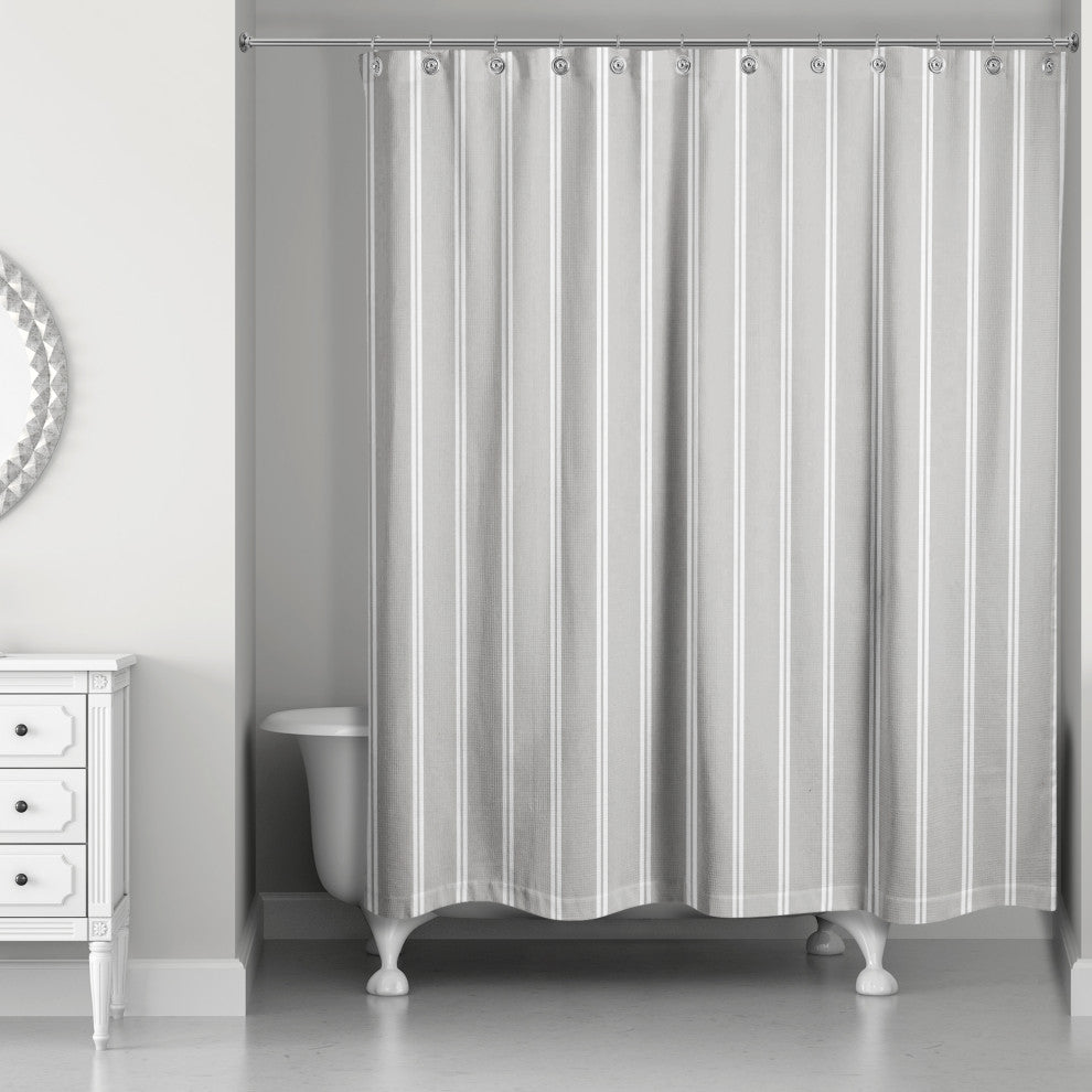 Linen Stripes 2 71x74 Shower Curtain