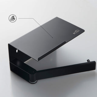 Deco Toilet Paper Holder With Shelf, Matte Black