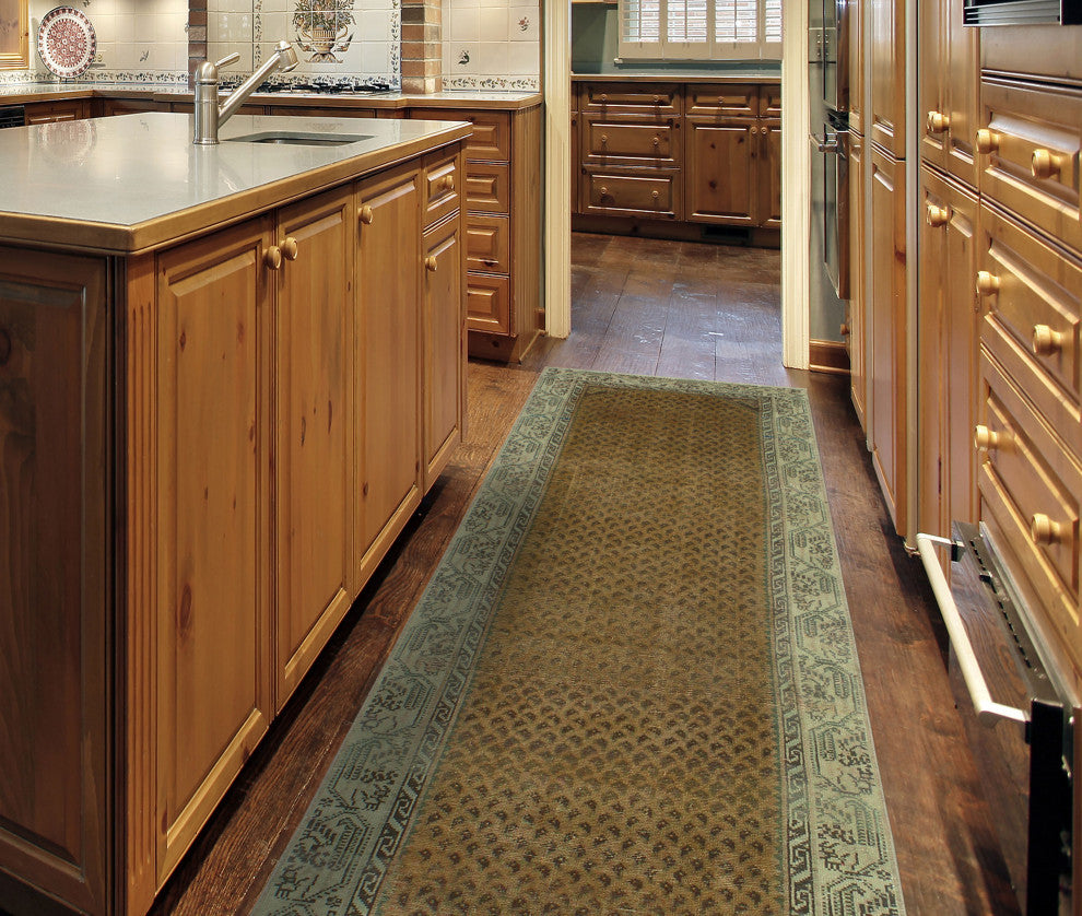 Semi-Antique Bourne Rust/Beige Runner, 3'0x8'10