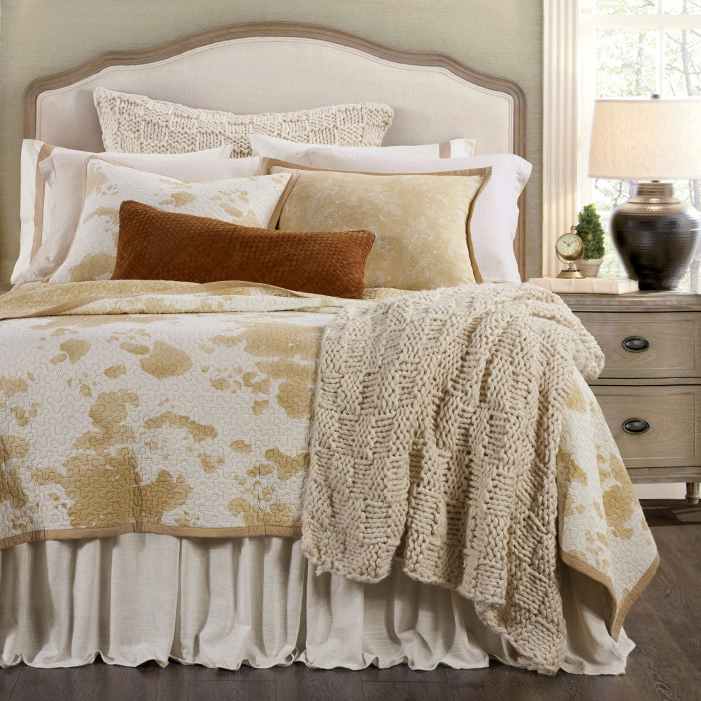 Elsa Cowhide Reversible Quilt Set, 3 Piece, King