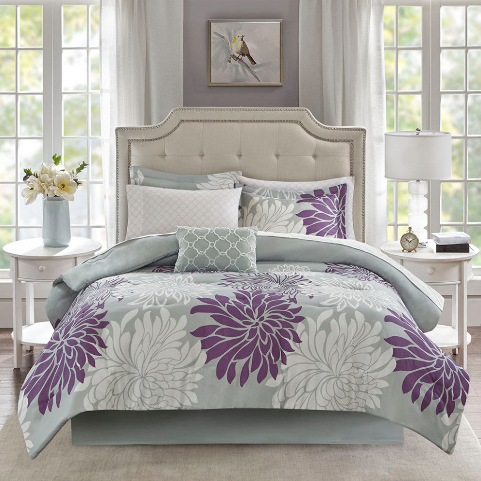 Madison Park Essentials Maible 9 Piece Comforter Set With Cotton Bed Sheets