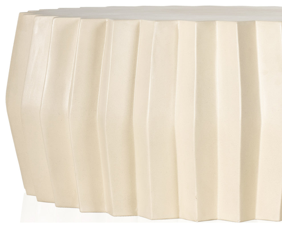 Gem Outdoor Coffee Table-Parchment White