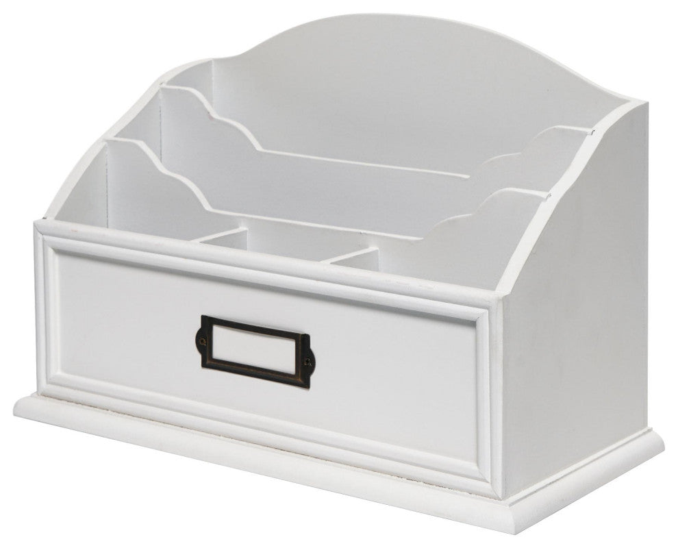 American Art Decor 3-Tier File Organizer, White