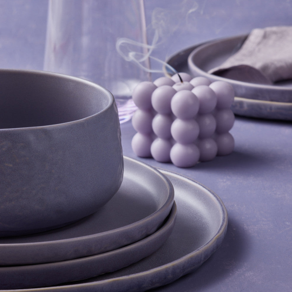 Stone by Mercer Project SHOSAI Stoneware 32 Piece Dinnerware Set, Lavender