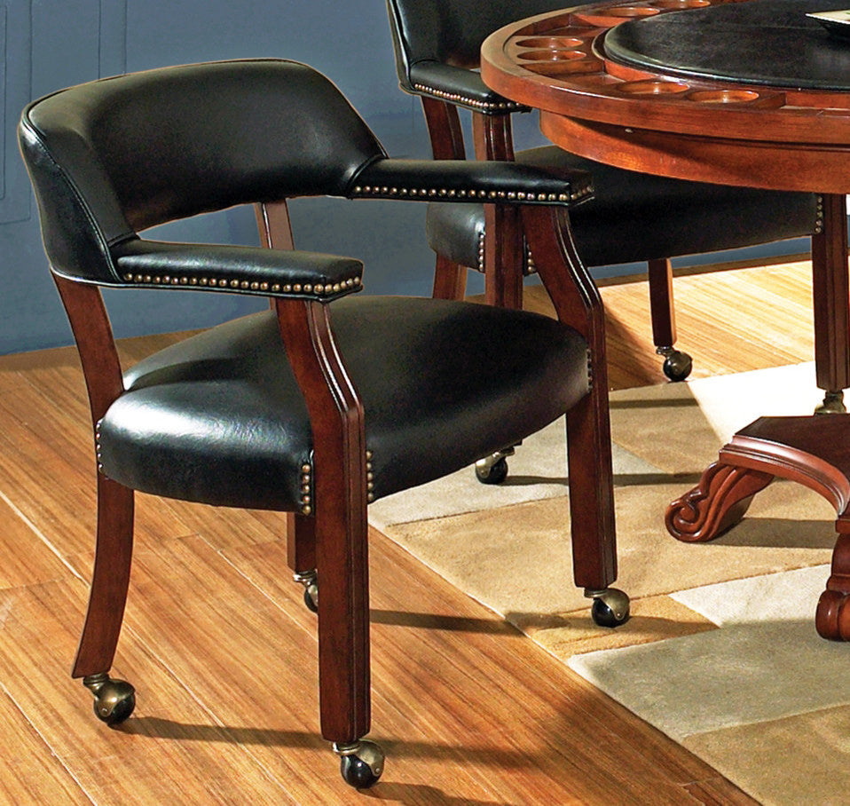 Tournament Captains Chair With Casters, Black