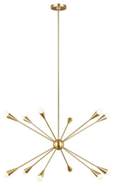 Jax Large Chandelier, Burnished Brass