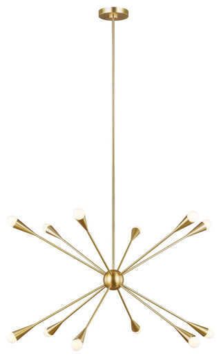 Jax Large Chandelier, Burnished Brass