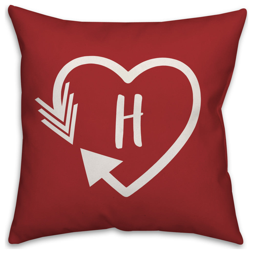 Heart Monogram - H 18x18 Indoor / Outdoor Pillow