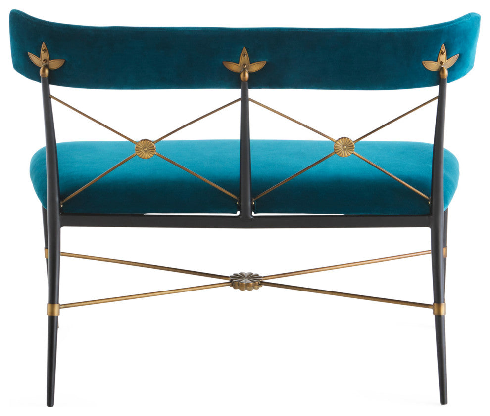 Rider Two-Seater Dining Bench, Rialto Peacock
