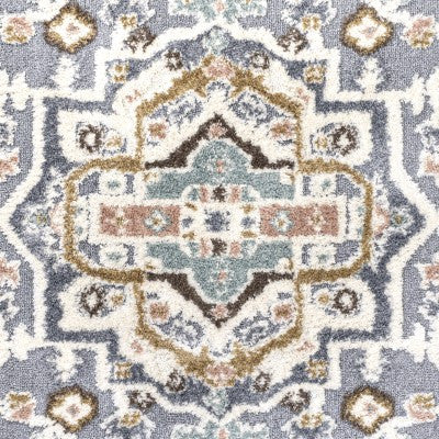 Aziza Persian Medallion High-Low Multi 2'x8' Runner Rug