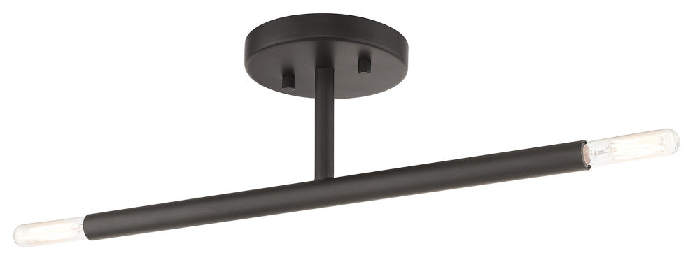 LIVEX LIGHTING 51179-07 2 Light Bronze Semi-Flush