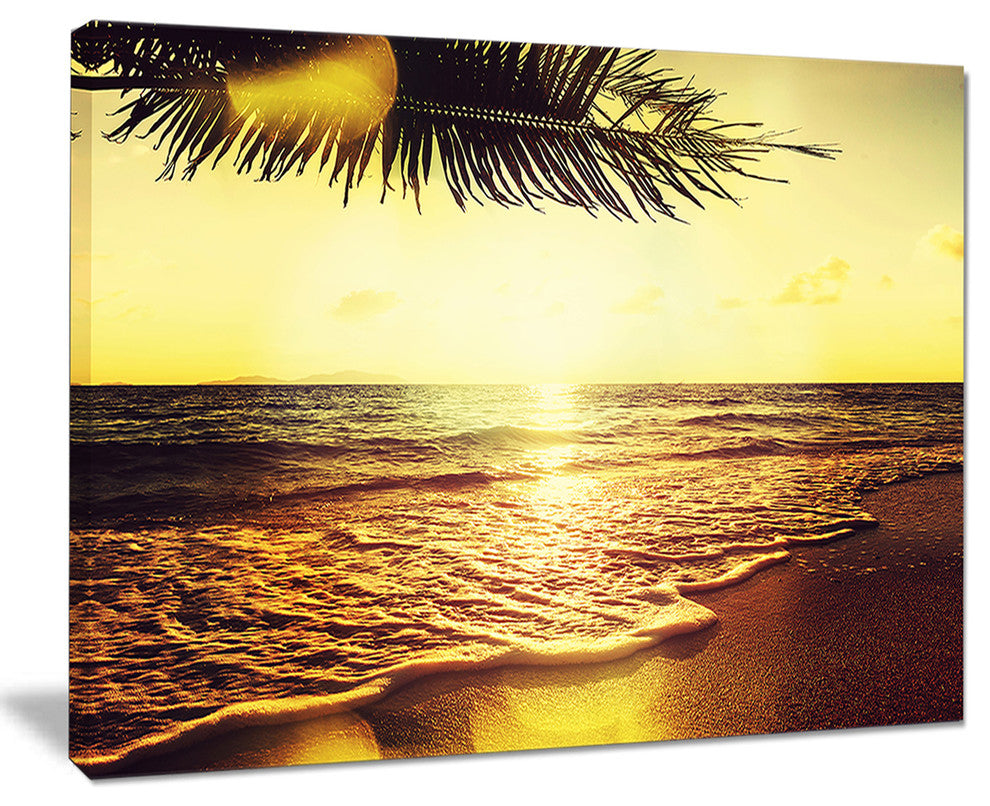 "Clear Yellow Tropical Coastline" Seashore Canvas Print, 20"x12"