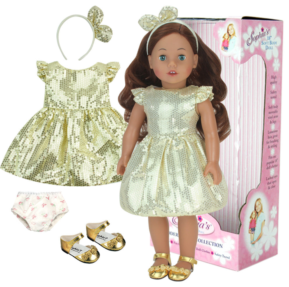 18'' Soft Bodied Doll "Carly" with Blue Eyes