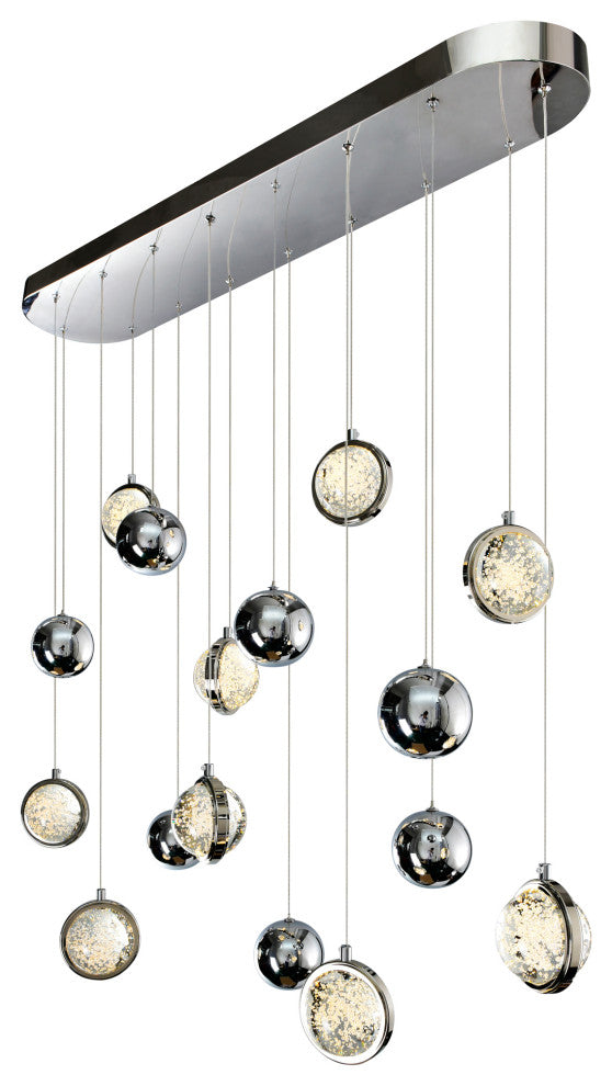 Salvador 40 in LED Integrated Polished Nickel Chandelier