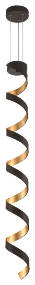 Spiral Pendant, Black and Gold