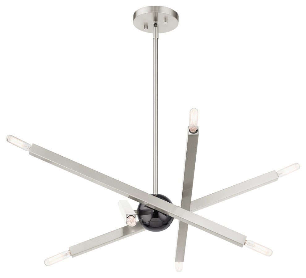 Brushed Nickel Modern, Urban, Sputnik, Dynamic, Timeless Chandelier