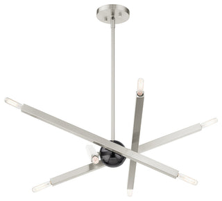 Brushed Nickel Modern, Urban, Sputnik, Dynamic, Timeless Chandelier