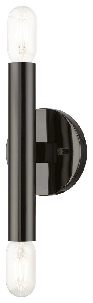 Copenhagen 2 Light Black Chrome ADA Sconce