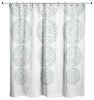 Soft Blue Medallion Pattern 71x74 Shower Curtain