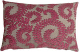 Pillow Decor - Brackendale Ferns Pink Rectangular Throw Pillow