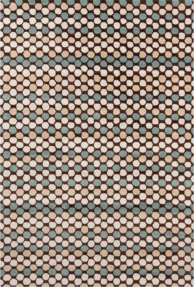 Allie Geometric Circles Contemporary Area Rug, 8'x10'