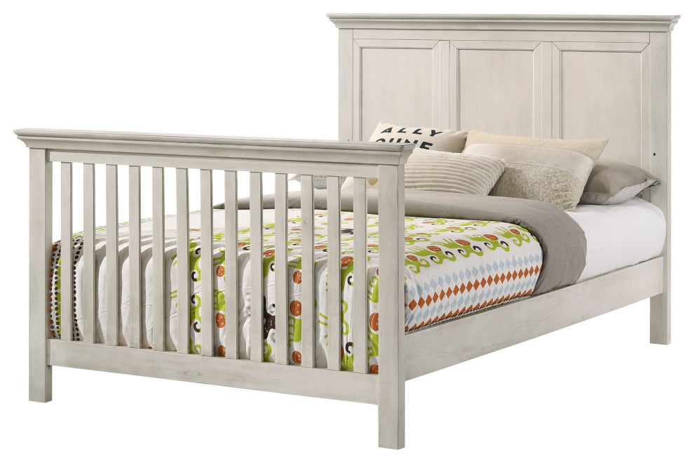San Mateo 60"W Convertible Crib, Rustic Whtie