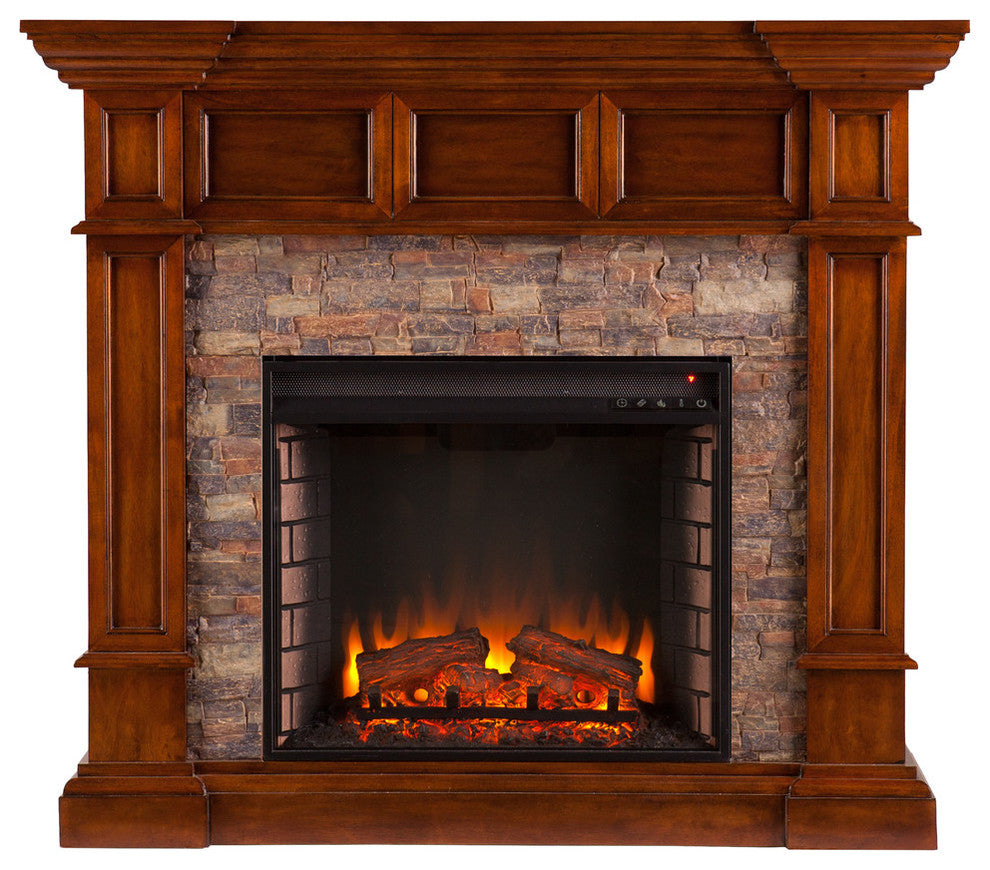 Xerick Simulated  Stone Convertible Electric Fireplace