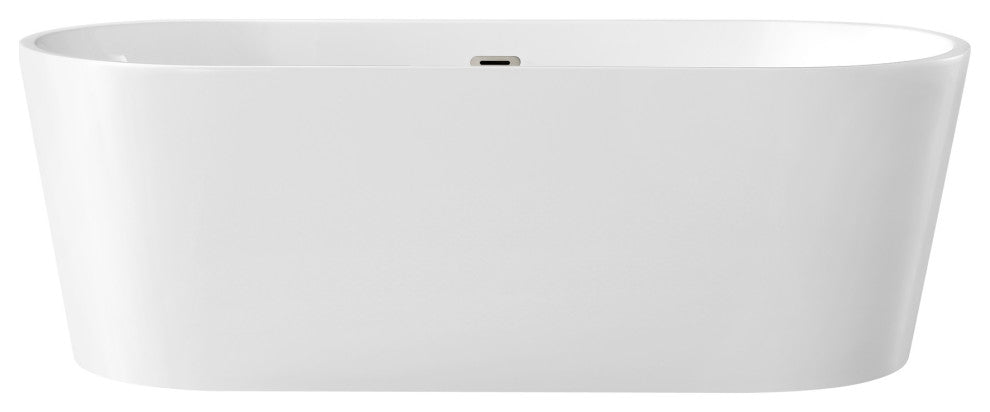 OVE Decors Lyra 67" Seamless White Acrylic Freestanding Oval Bathtub