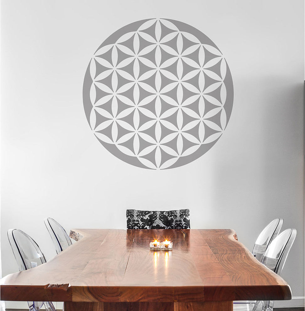 Mandala Stencil Flower of Life, Reusable For Walls, 36"