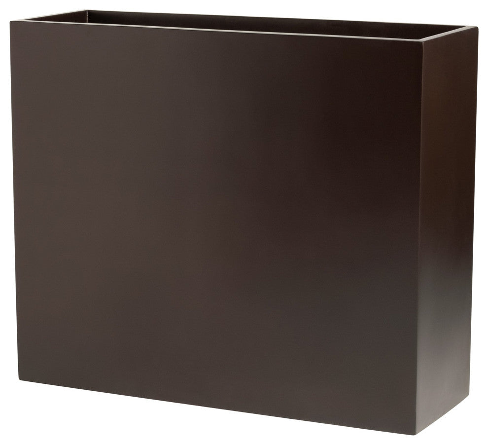 Calistoga Tall Rectangle Planter Box, Brown, 48"x12"x30"
