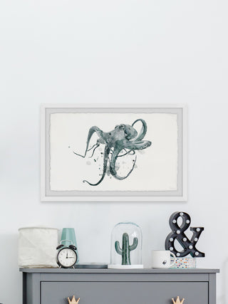 "Wondering Octopus" Framed Painting Print, 36"x24"