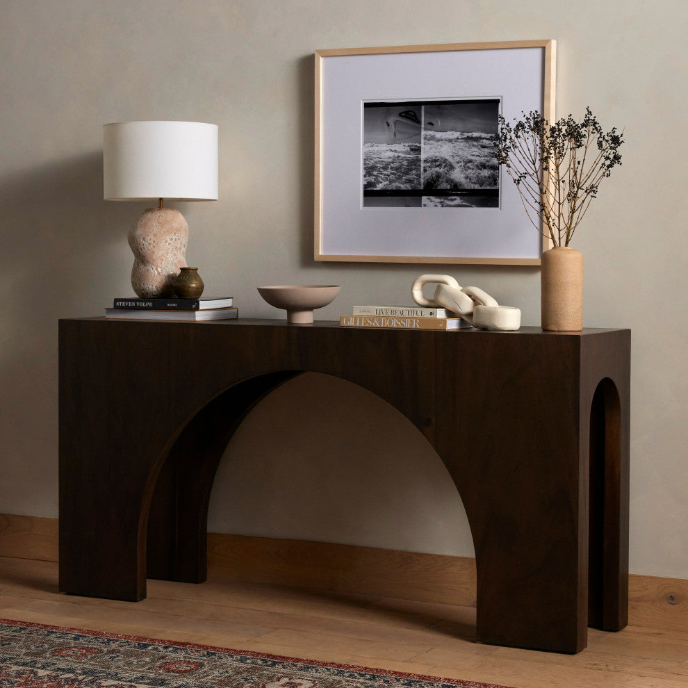 Fausto Console Table-Smoked Guanacaste