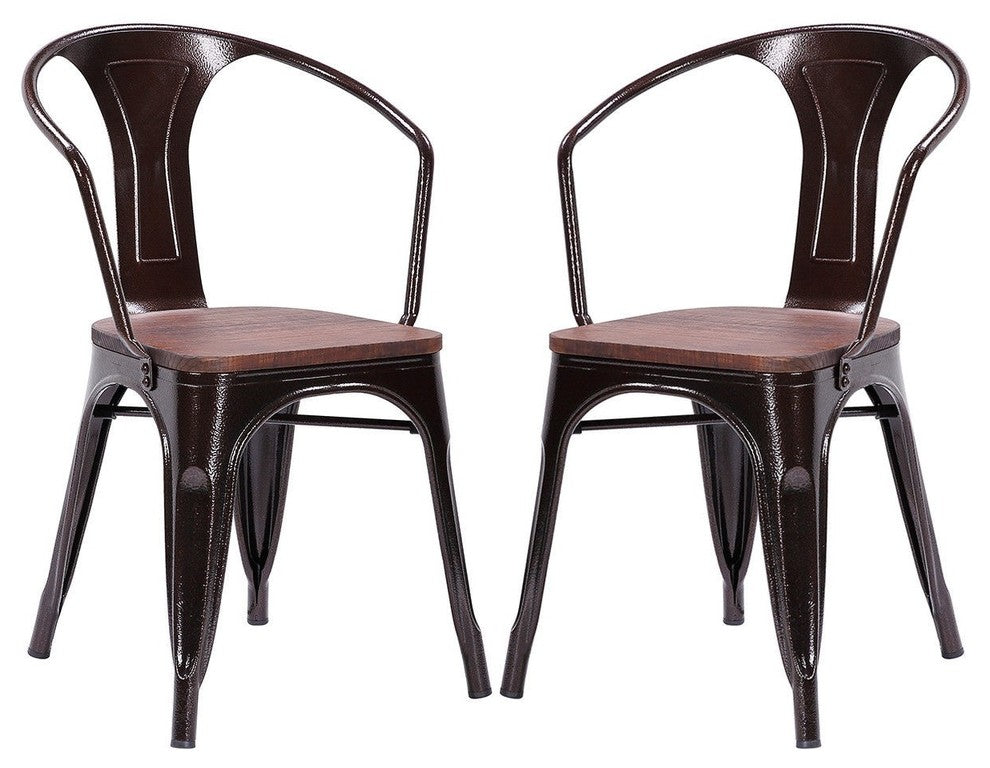 High Quality Set of 2 Tolix Style Armchair, Copper