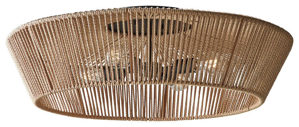 Eco Nido 30" Natural Rope 4-Light Semi-Flush