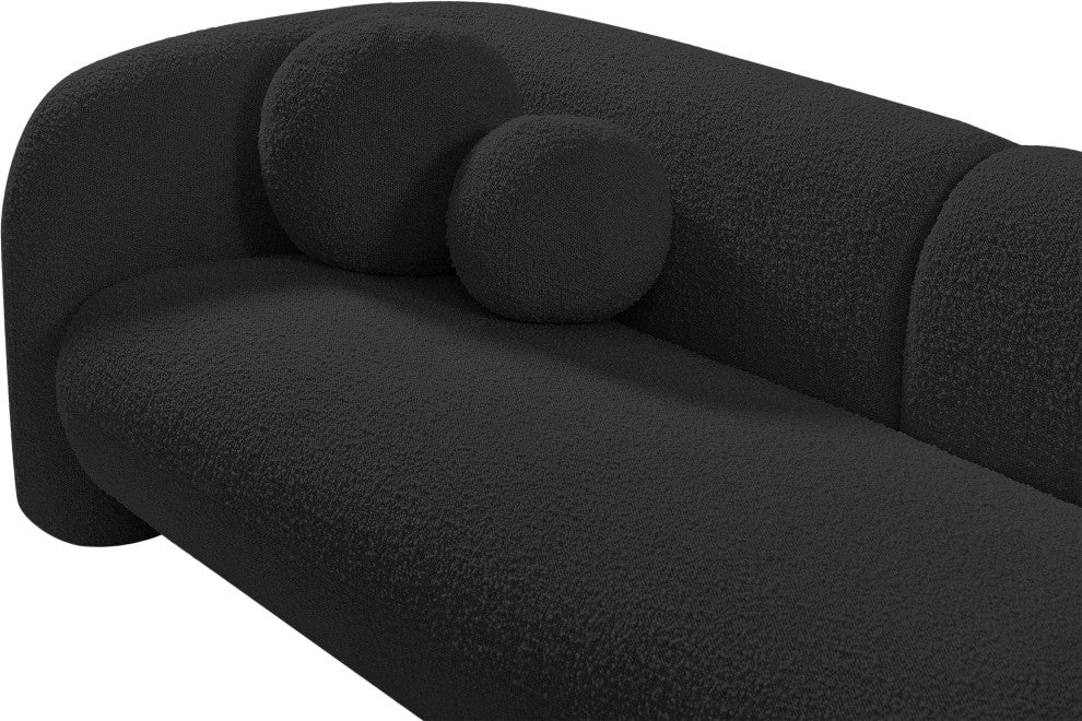 Emory Boucle Fabric Upholstered Upholstered Sofa, Black